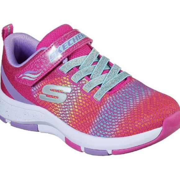 BRAND NEW girl skechers trainer lite 2.0 Velcro pink shoes size 3Y - Picture 2 of 7